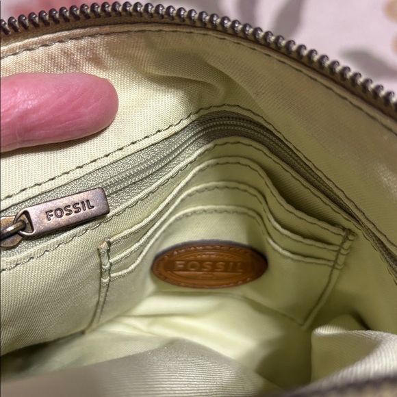 Fossil 1954 Yellow, brown Crossbody Bag, leather, vintage, Y2K, 90s - Picture 5 of 11